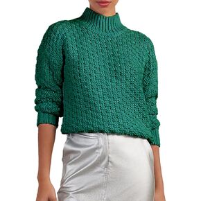 cordat Women's 2024 Fall Long Sleeve Turtleneck Sweater Tops Hollow Knit Soft Pullover Jumper