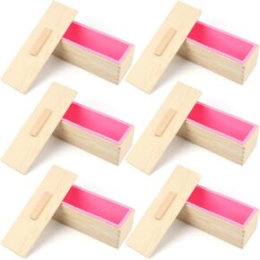 GNIEMCKIN Soap Loaf moldss, 42 oz Soap moldss for Soap Making with Wooden Boxes, Set of 6, Soap Bar moldss Can Be Used for Homemade Soap Produce, Soap Making, Ideal Size and Large Capacity.