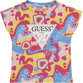 GUESS Girls' Eco Stretch Jersey Logo T-Shirt