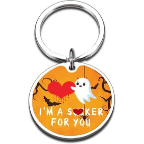 Halloween Boo Basket Stuffers for Women Adult Spooky Basket Stuffers for Him Her Halloween Basket Stuff for Boyfriend Halloween Birthday Gifts Cute Keychain for Women Anniversary Valentines Christmas