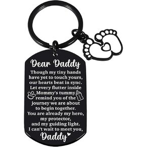 New Dad Gifts First Time Dad Gifts Best Gender Reveal Gifts Dad to Be Gifts for 1st Time Dad Fathers Day Keychain from Daughter Wife Son New Father to Be Expectant Dad Gifts Daddy to Be Soon to Be Dad