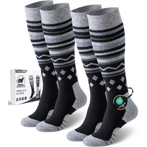 Merino Wool Ski Socks for Men Women, Thick Knee High Thermal Winter Snowboarding Socks with Exquisite Box