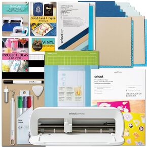 آلة Cricut Joy Xtra مع لفات الفينيل الذكية، وشريط النقل وحزمة أدوات إزالة الأعشاب الضارة للمبتدئين - حزمة آلة الحرف مع المواد للبدء، والحرف اليدوية مع مجموعة آلة القطع الصديقة للمبتدئين