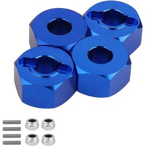 4PCS Metal 12mm Extended Wheel Hex Hub Adapter for MJX Hyper Go H16 16207 16208 16209 16210 1/16 1/14 RC Car Upgrades Parts Accessories (red)