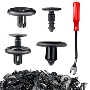 50 Pcs Engine Under Cover Push-Type Retainer Clips, Bumper Clips, Fender Liner Clips, Car Retainer Clips, with Fastener Remover Compatible with Toyota Lexus Camry Car Clips Replace 90467-07201