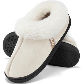 House Slippers for Woman Men, womens slippers on Fuzzy House Shoes Memory Foam with Fuzzy Faux Fur Comfortable Non-Slip Warm Fuzzy Slippers Indoor outdoor