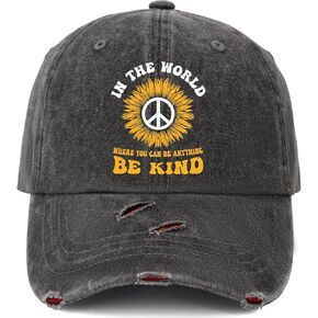 in The World Where You Can Be Anything Be Kind Hat for Men Washeds Distressed Baseball Caps Stylish Washeds Dad Hats Quick Dry