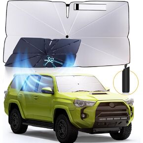 Windshield Sun Shade Umbrella: for Toyota 4Runner 2010-2023 2024 - Front Car Window Shades - Foldable Automotive Sunshades Block UV Keep Cool