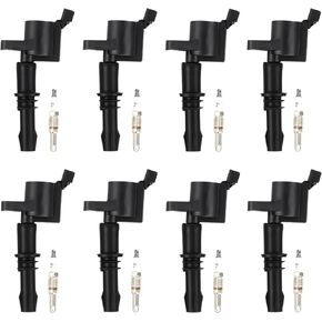 Ignition Coil Pack + Iridium Spark Plugs for Ford Expedition F150 F250 F-350 Lincoln Mark LT Navigator 2004 2005 2006 2007 2008 5.4L 5.4 6.8L 6.8 V8, FD508 DG511 GD511 SP546 PZH14F SP515, 8 Sets