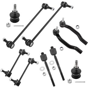 BOXI 10pcs Front and Rear Sway Bar Links & Lower Ball Joints & Tie Rods for Acura MDX 2001 2002 2003 2004 2005 / for Honda Pilot 2003 2004 2005 | K80281 K90349 K90716 K90717 ES3717 ES3716 EV471