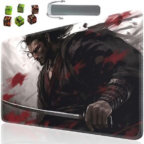 Board Game TCG Playmat Table Mats Games Size 60X35 cm Mousepad Compatible for MTG RPG CCG Trading Card Game Play mats with 6 Dice (Playmat 142) Cowboy