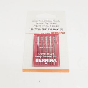 YICBOR Pack of 5pcs Jersey/Embroidery Needles 130/705 H for Bernina Sewing Machines (130/705 H SUK ASS 70-90)