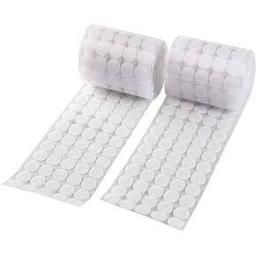 1000 Pieces (500 Pairs) Small Sticky Back Dots with Adhesive Clear Round Self Adhesive Dots 10mm Diameter White Waterproof Nylon Coins Hook & Loop Dots Sticky Glue Tapes