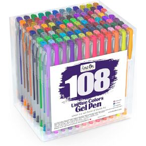 108 Colors Gel Pens Set, Gel Pens for Adult Coloring Books Journals Drawing Doodling Art Markers