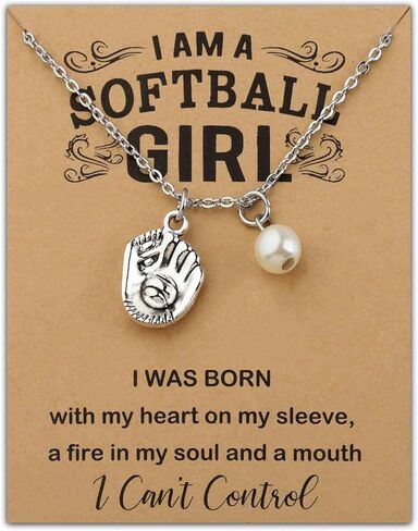 MAOFAED Simple Softball Necklace For Her Gift For Softball Teammate Sports Lover Gift in Kuwait