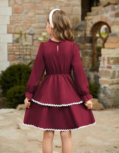 GRACE KARIN Girls Long Sleeve Dress Fall Winter Casual Cute Elegant Back to School Dresses for Girl 5-14 in Saudi Arabia