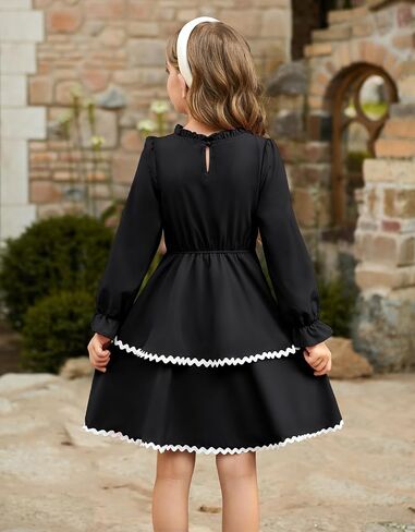 GRACE KARIN Girls Long Sleeve Dress Fall Winter Casual Cute Elegant Back to School Dresses for Girl 5-14 in Saudi Arabia