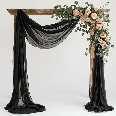 Wedding Arch Draping Fabric Backdrop Drapes 28.7"x 20FT, Dusty Rose | Sheer Drapes Chiffon Fabric, Arch Drapery Backdrop Drapes for Wedding Ceremony Bridal Shower Birthday Party Event Decor in Saudi Arabia