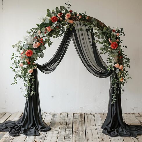 Wedding Arch Draping Fabric Backdrop Drapes 28.7"x 20FT, Dusty Rose | Sheer Drapes Chiffon Fabric, Arch Drapery Backdrop Drapes for Wedding Ceremony Bridal Shower Birthday Party Event Decor in Saudi Arabia