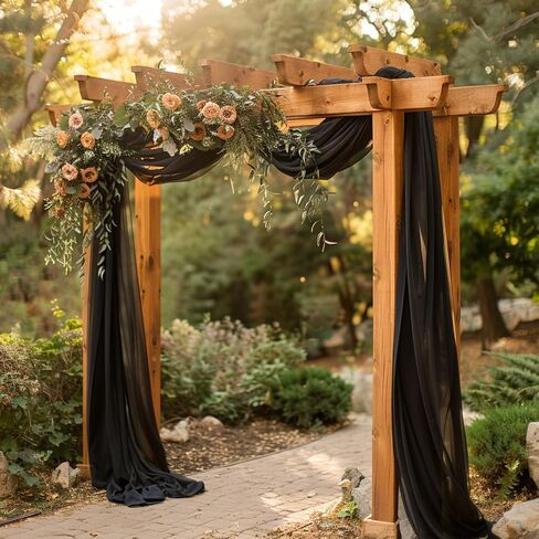 Wedding Arch Draping Fabric Backdrop Drapes 28.7"x 20FT, Dusty Rose | Sheer Drapes Chiffon Fabric, Arch Drapery Backdrop Drapes for Wedding Ceremony Bridal Shower Birthday Party Event Decor in Saudi Arabia