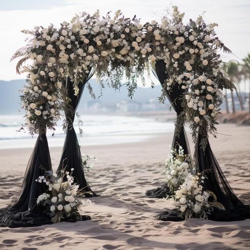 Wedding Arch Draping Fabric Backdrop Drapes 28.7"x 20FT, Dusty Rose | Sheer Drapes Chiffon Fabric, Arch Drapery Backdrop Drapes for Wedding Ceremony Bridal Shower Birthday Party Event Decor in Saudi Arabia