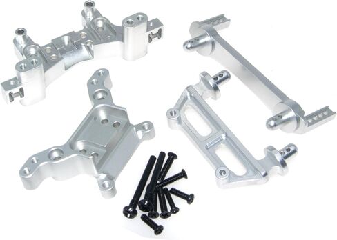 عمود الجسم وبرج تثبيت الصدمات متوافق مع Hyper GO H16BM H16GT H16DR MJX 1/16 H16 F/R أجزاء أعمدة الجسم 16208 16209 16210 RC شاحنة سيارة أمامية وخلفية من سبائك الألومنيوم (فضي) in Saudi Arabia