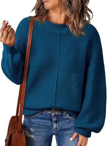 NALANISA Womens Fall Sweaters 2024 Long Sleeve Casual Crewneck Ribbed Knit Chunky Pullover Sweater Tops Fashion Clothes in Saudi Arabia