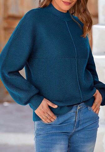 NALANISA Womens Fall Sweaters 2024 Long Sleeve Casual Crewneck Ribbed Knit Chunky Pullover Sweater Tops Fashion Clothes in Saudi Arabia