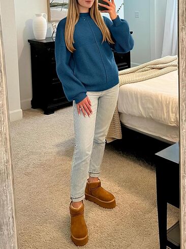 NALANISA Womens Fall Sweaters 2024 Long Sleeve Casual Crewneck Ribbed Knit Chunky Pullover Sweater Tops Fashion Clothes in Saudi Arabia
