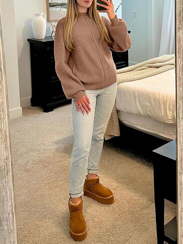 NALANISA Womens Fall Sweaters 2024 Long Sleeve Casual Crewneck Ribbed Knit Chunky Pullover Sweater Tops Fashion Clothes in Saudi Arabia