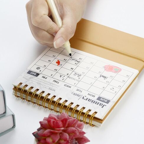 Mini Desk Calendar 2024-2025,Standing Desk Calendar from Jul.2024 to Dec.2025 18 Months Small Desk Calendar 2024-2025,Flip Calendar for Desk (Pink Rose) in Saudi Arabia
