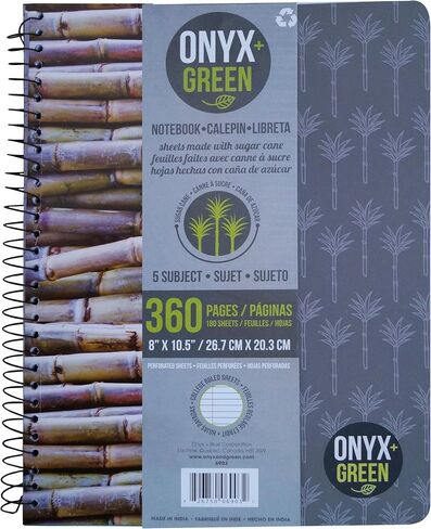 5 Subj Notebook, 180 Perforated Sheets, Sugar Cane Paper, College Ruled in Saudi Arabia