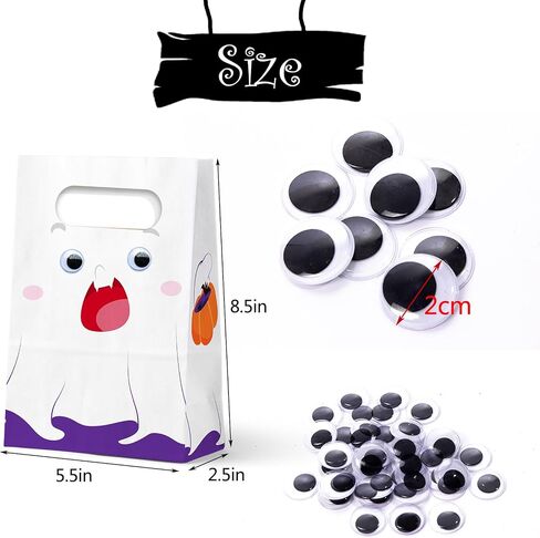 حقيبة WEEPA Halloween Goodie، 24 قطعة من حقائب الهالوين لحقائب حلوى الهالوين للخدعة أو الحلوى وحقائب الهدايا الورقية السائبة للأطفال (ملونة) in Kuwait