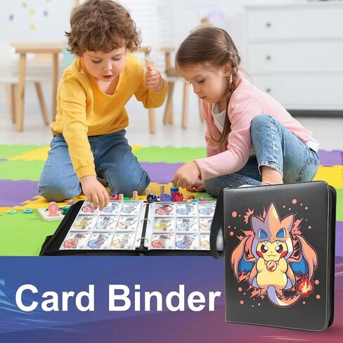 Getsalx Card Binder 9-Pocket, Trading Card Holder Fits 900 Cards with 50 Removable Sleeves, Portable Collection Card Ablum, Game Card Case book With Zipper for Boys and Girls in Saudi Arabia