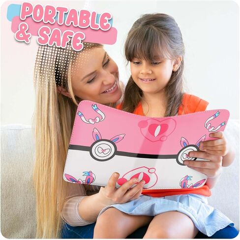 Extra Large Trading Card Binder-9 Pocket, 900 Pockets Card Holder Album with 50 Removable Sleeves, Portable Cards Collection Book with Zipper - Pink in Saudi Arabia