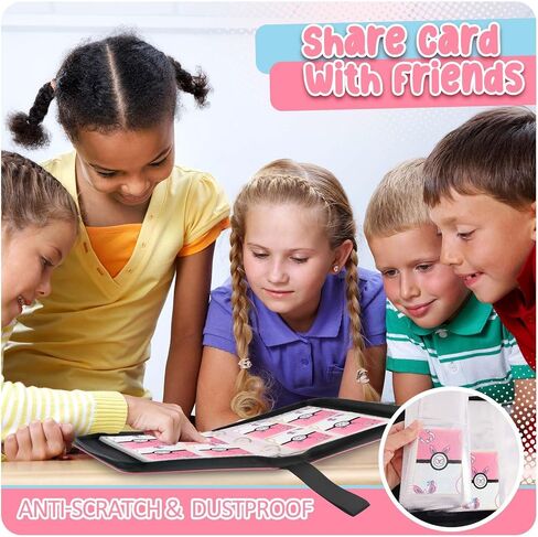 Extra Large Trading Card Binder-9 Pocket, 900 Pockets Card Holder Album with 50 Removable Sleeves, Portable Cards Collection Book with Zipper - Pink in Saudi Arabia