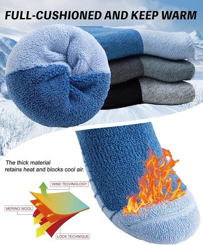 Merino Wool Ski Socks for Men Women, Thick Knee High Thermal Winter Snowboarding Socks with Exquisite Box in Saudi Arabia