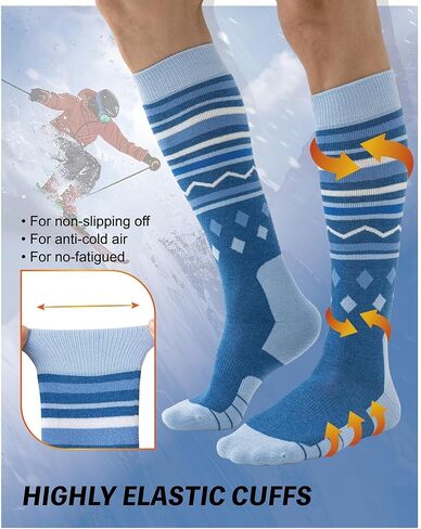 Merino Wool Ski Socks for Men Women, Thick Knee High Thermal Winter Snowboarding Socks with Exquisite Box in Saudi Arabia