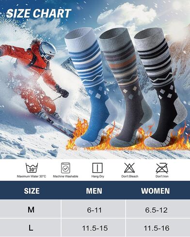 Merino Wool Ski Socks for Men Women, Thick Knee High Thermal Winter Snowboarding Socks with Exquisite Box in Saudi Arabia