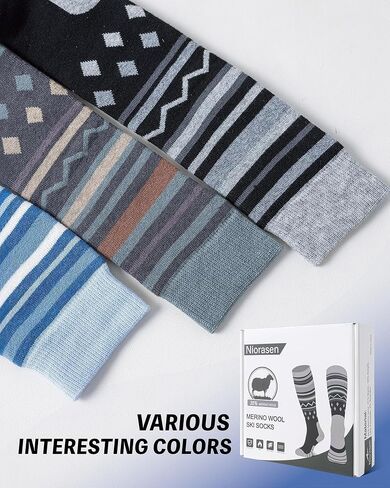 Merino Wool Ski Socks for Men Women, Thick Knee High Thermal Winter Snowboarding Socks with Exquisite Box in Saudi Arabia