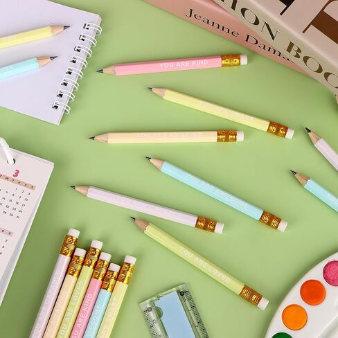 60Pcs Mini Pencils Bulk Inspirational Golf Pencils Half Pencils HB Pencils Short Woodden Pencils Sharpened Pencils with Eraser Short Small Pencils for Kids Student Teacher Office Supplies in Saudi Arabia