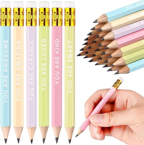 60Pcs Mini Pencils Bulk Inspirational Golf Pencils Half Pencils HB Pencils Short Woodden Pencils Sharpened Pencils with Eraser Short Small Pencils for Kids Student Teacher Office Supplies in Saudi Arabia