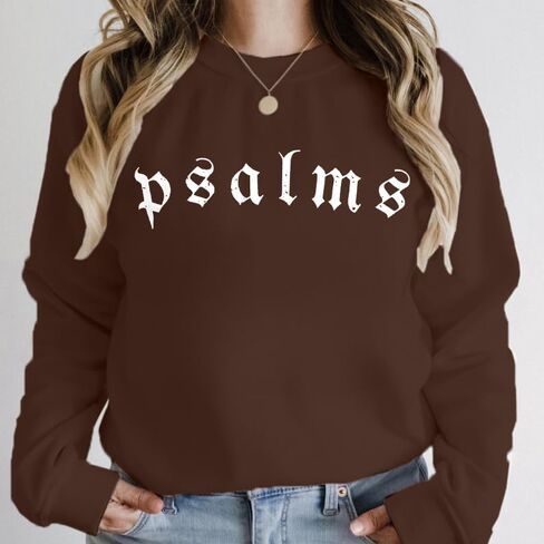 FAYALEQ Christian Sweatshirts for Women: Faith Over Fear Religious Saying Sweatshirt Bible Verse Shirts Psalm Pullovers in Kuwait