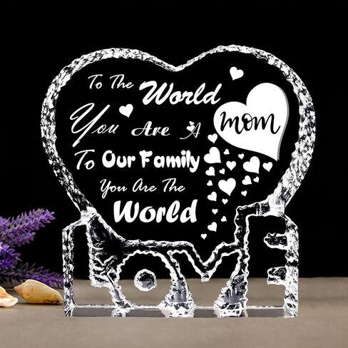 ERWEI for Mom, Engraved Crystal Paperweight Decoration, I Love You to The Moon and Back Gift for Mother Her Him, Elephant Gifts for Women Men in Saudi Arabia