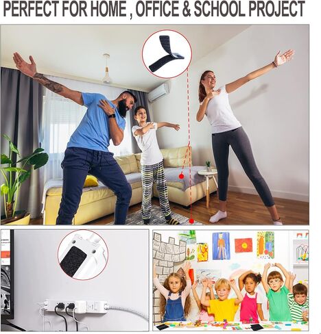 ProHT Hook and Loop Strips with Adhesive 2x6 Inch 10 Pairs Industrial Strength Sticky Back Straps for Couch Cushions,Pedal Board.Heavy Duty Home Classroom and Office Project Use,Black (P00001) in Saudi Arabia
