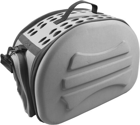 Pet Life 'Narrow Shelled' Perforated Lightweight Collapsible Military Grade Fashion Designer Travel Pet Dog Carrier Crate, Pink, Black, One Size (One Size, Dark Grey) in Saudi Arabia