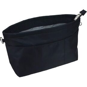 Purse Organizer Insert for Handbags, Nylon Tote Bag Organizer Insert Zipper Bag for Women Grey X-Small