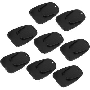 ACROPIX 8pcs Motorcycle Kickstand Pad Support Plate Pad Parking Stand Side Stand Extension Pad Black Car Parts