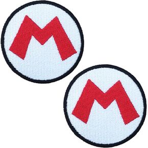 2PCS Small M Embroidered Iron On Patches for Decorate Craft Clothes