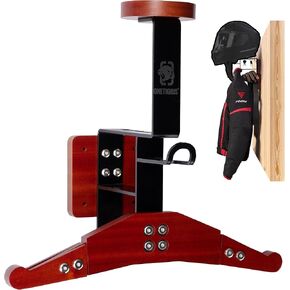 OneTigris Upgraded Tactical Gear Wall Mount 2.0 - Heavy-Duty Wall Mount for Motorcycle Helmets with Tactical Vests Plate Carrier Hanger, Supports 130lbs for Tactical Motorcycle, Ski, Police,Football